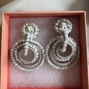 Bibi Marini Mini Sundrop White Beaded Hoop Earrings Sold Out Handmade